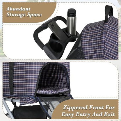 Athena collection Pet Stroller for Small/Medium Dogs and Cats,3 in 1 Foldable Dog Stroller with Removable Carrier up to 33lbs(Plaid)
