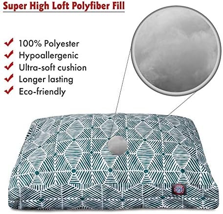 Majestic Pet Rectangular Dog Bed, X-Large, 50x42x5 in, Washable, Salmon Red