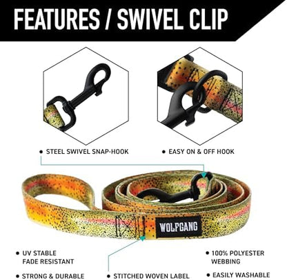 Wolfgang 5/8 Inch Venture Dog Leash Cutbow Print Small
