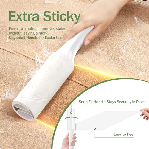 Mini Lint Roller 2 Pack for Pet Hair, 100 Sheets Total