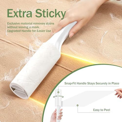 Mini Lint Roller 2 Pack for Pet Hair, 100 Sheets Total