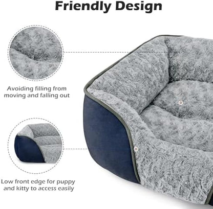 INVENHO X-Large Dog Bed Rectangle Washable Orthopedic Soft Calming Sleeping Durable Pet Cuddler with Anti-Slip Bottom
