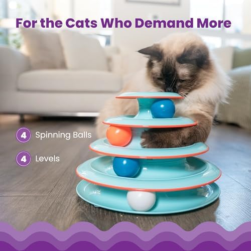 Catstages Chase Meowtain 4-Tier Interactive Cat Track Toy, 10.1" x 7.1"