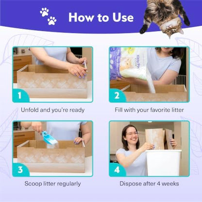 Kitty Poo Club Disposable Cat Litter Box 2-Pack with Silica Litter