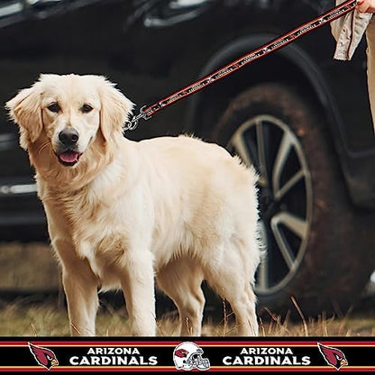 NFL PET Leash, Large, Arizona Cardinals Dog Leash, Football Team Leash for Dogs & Cats. A Shiny & Colorful Dog & Cat Leash with Embroidered Team Name/Logo Licensed by The NFL