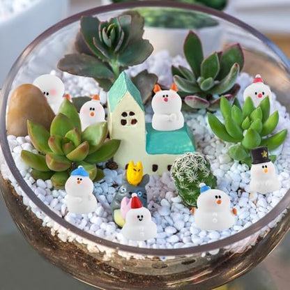 Cute Mini Snowman Figurines Silicone Mold Micro Christmas Dollhouse Tiny Things Epoxy Casting Mold for DIY Resin Art Fairy Garden Miniatures Landscape Crafts Decor(8 Designs)
