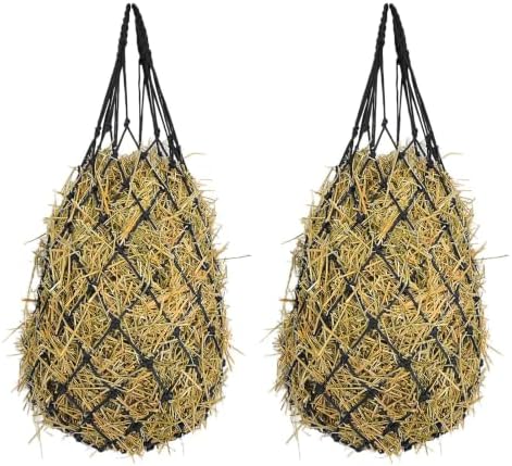 2 Pack Hay Bags for Horses, Large Slow Feed Hay Nets with Durable Mesh