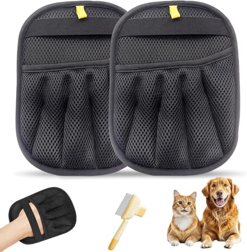 Pet Hair Remover Gloves - 3 PCS Reusable Electrostatic Pet Hair Gloves for Cats & Dogs, Fur Removal Tool for Home, Car Seats