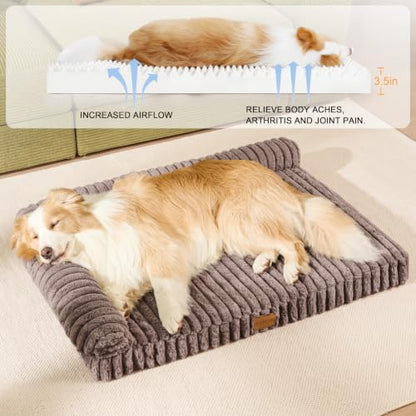 Orthopedic Large Dog Bed Furry Pet Bed, Washable Cover 48''X30''