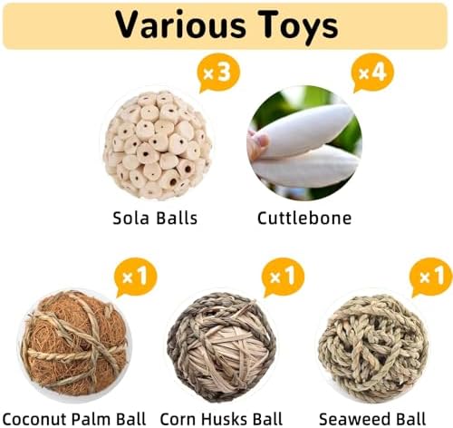 10PCS Bird Toys Sola Balls Natural Chew Grass Parakeet Toys