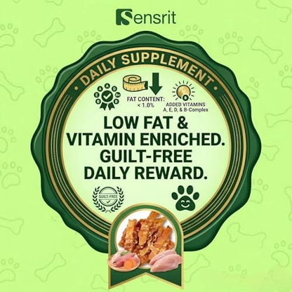 Chicken Wrapped Sweet Potato Dog Treats - 10 Oz (285g) Natural Jerky Treats, High Fiber Sweet Potato Core Wrapped in Real Chicken Breast, Healthy Training Rewards for All Dogs