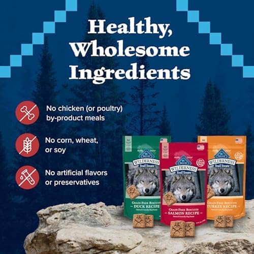 Blue Buffalo Wilderness Crunchy Dog Biscuits Variety Pack, Grain-Free, 3 ct