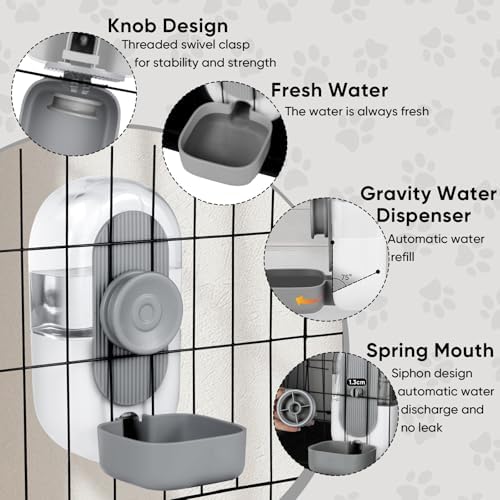 Lemtrflo 28oz Rabbit Water Bottle Dispenser, Bunny Cage Water Bowl