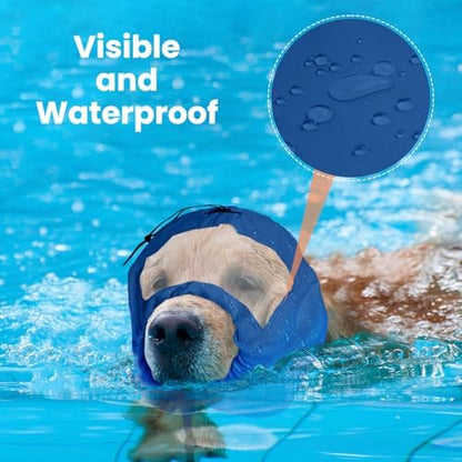 Nanaki Adjustable Shower Caps for Dogs Ear Covers for Bath, Shower Cap Reusable Waterproof, Dog Ear Muffs Snood Protection for Head Protection Hair Cap Bathing Grooming Swimming