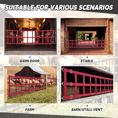 Zonon 8' x 20'' Adjustable Polyester Stall Guards for Horses, Red