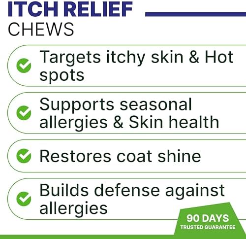 Allergy Relief Dog Chews - Itchy Skin Relief with Omega 3 + Probiotics