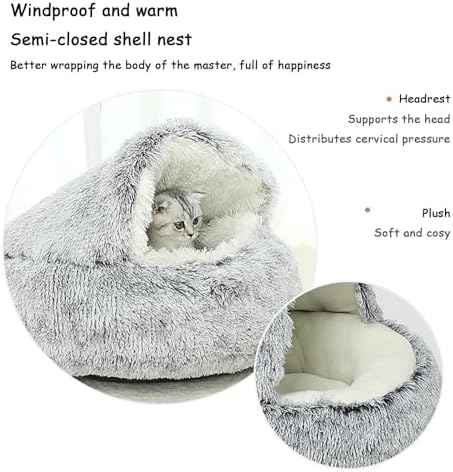 Cat Houses,Cat Beds for Indoor Cats,Cat Sleeping Bag,Small Cat Bed,Cat Condo,Cat Houses & Condos,Winter Warm Shell Semi-Closed Cat Litter Box,Pet Cat Bed,Semi-Enclosed Cat Litter Box