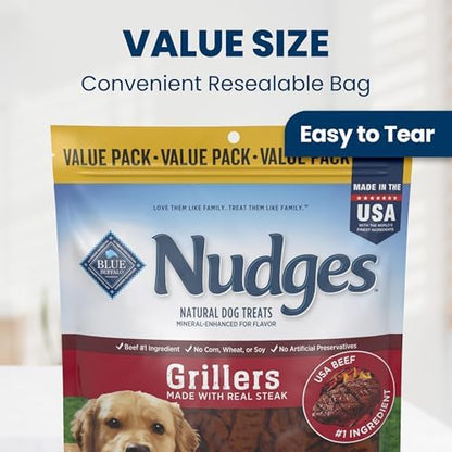 Blue Buffalo Nudges Grillers Steak Dog Treats, 36 oz