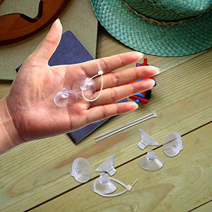FEBSNOW Aquarium Suction Cups with Ties, Fish Tank Plant Holders