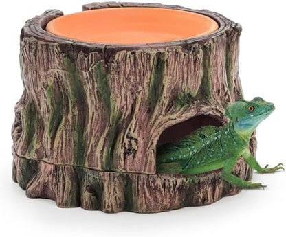 Reptile Hide Cave with Detachable Base, Humidity Dish