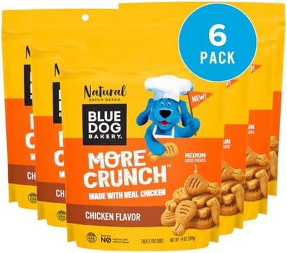 Blue Dog Bakery, More Crunch Chicken Biscuit, Medium Dog Treats 14oz 6pk