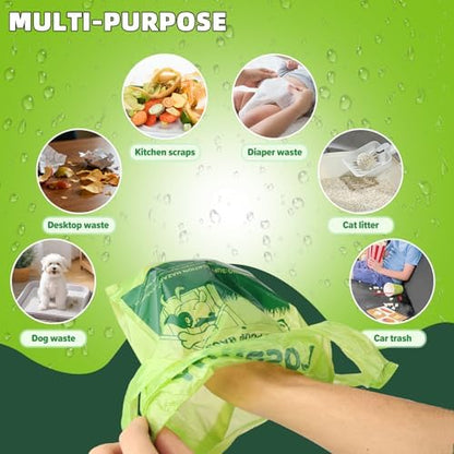 Poop Bags for Dogs, 200 Count Dog Poop Bags with Handles, Extra Thick Strong Leak Proof Doggie Waste Bag for Waste Refuse Cleanup, Outdoor Puppy Walking and Cats Litter