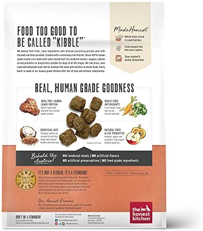 The Honest Kitchen Whole Food Clusters Grain Free Beef Dry Dog Food, 1 lb (Pack of 2)