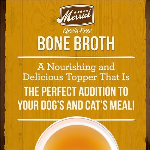 Merrick Grain Free Chicken Bone Broth Dog and Cat Food Topper, 16 oz Pouch