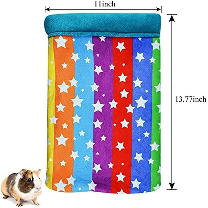 HOMEYA Hamster Sleeping Bag, Small Pet Animals Soft Flannel House Bed Nest Hideout Pouch Sack Sleeping Bed for Hedgehog Squirrel Bunny Guinea Pig Rat Warm Cage Decor Accessory (14 * 11 inch)