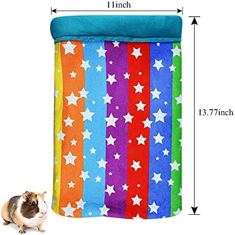 HOMEYA Hamster Sleeping Bag, Small Pet Animals Soft Flannel House Bed Nest Hideout Pouch Sack Sleeping Bed for Hedgehog Squirrel Bunny Guinea Pig Rat Warm Cage Decor Accessory (14 * 11 inch)