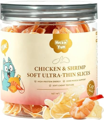 Soft Chicken & Shrimp Cat Treats Thin Slices Easy Chew 3.2 oz