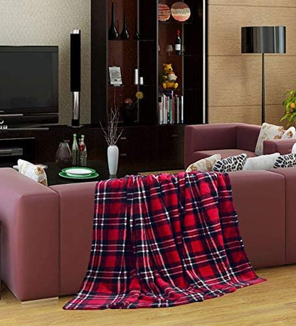 Valerian Luxury Velvet Super Soft Light Weight Blanket Prints Fleece Throw - All Year Round Home Decor, Fuzzy Warm and Cozy Throws, Couch and Gift, 50 x 60inch, Plaid