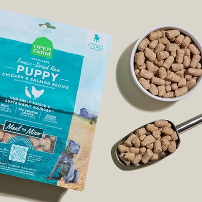 Open Farm Freeze Dried Raw Puppy Food, Chicken & Salmon Morsels, 13.5oz Bag