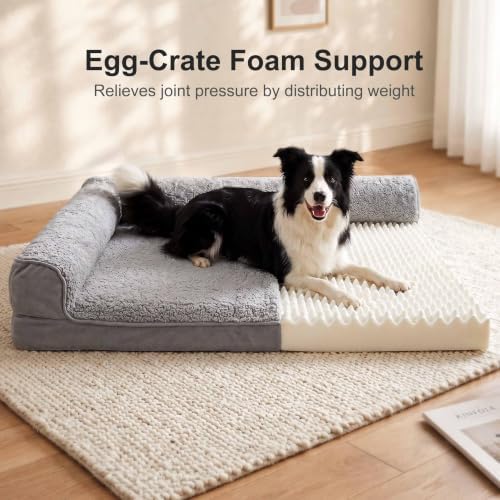 Orthopedic Dog Bed for Large Dog Senior Dog with Dog Massager, Pet Toys,44"