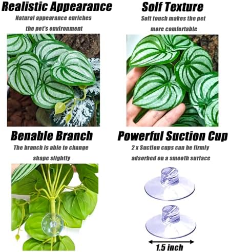 Woyrise Fake Reptile Plants for Terrarium,Tank Decor, Artificial Plant