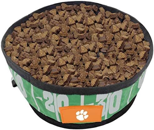 Pets First NCAA Clemson Tigers Collapsible Dog Travel Bowl Set, 2 Pack Food & Water Bowls for Dogs, Best Portable & Lightweight Leak-Proof Dog Bowls for Travel