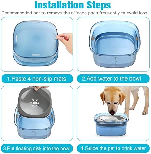 UPSKY 70oz Dog Water Bowl, No Spill Slow Drinking Feeder for Messy Drinke