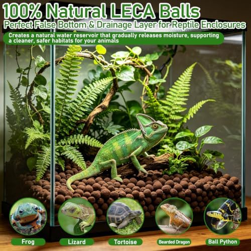 Riare 10LBS Organic Expanded Clay Balls Terrarium Substrate for Reptiles