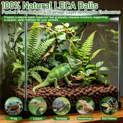 Riare 10LBS Organic Expanded Clay Balls Terrarium Substrate for Reptiles