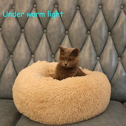 Dog Bed for Small Dogs & Cats, 24 Inch Medium Fluffy Washable Donut Bed