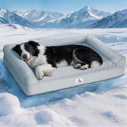 Cooling Dog Bed with PCM, Instant Chill Medium Pet Sofa, Indoor Outdoor