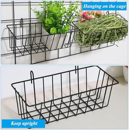 6 Pack Hay Feeder Rabbit with Hooks Heavy Duty, 9x4x3 Inch