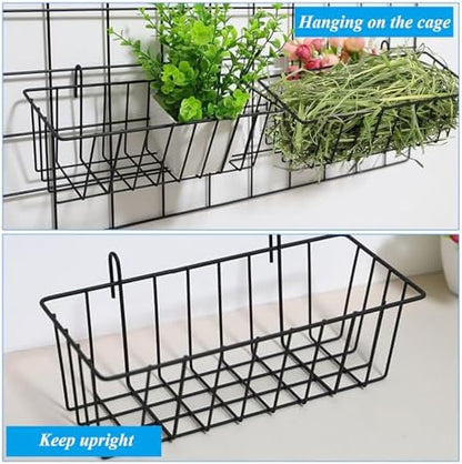 6 Pack Hay Feeder Rabbit with Hooks Heavy Duty, 9x4x3 Inch
