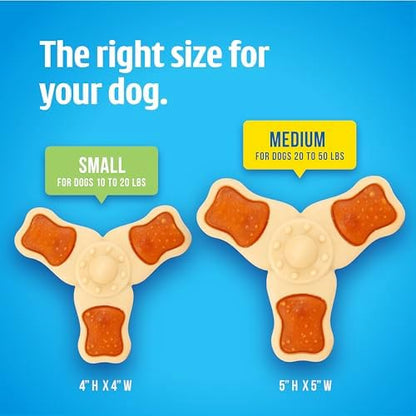Hartz Chew ‘n Clean Chew Toy and Treat in One Chicken Flavored Tri-Point Dog Toy, Medium