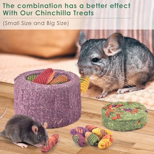 ERKOON 100% Edible Premium Timothy Hay Chew A Bowl for Rabbits, Chinchilla Treats, Chew Toys for Teeth Guinea Pigs and Mice (Purple)