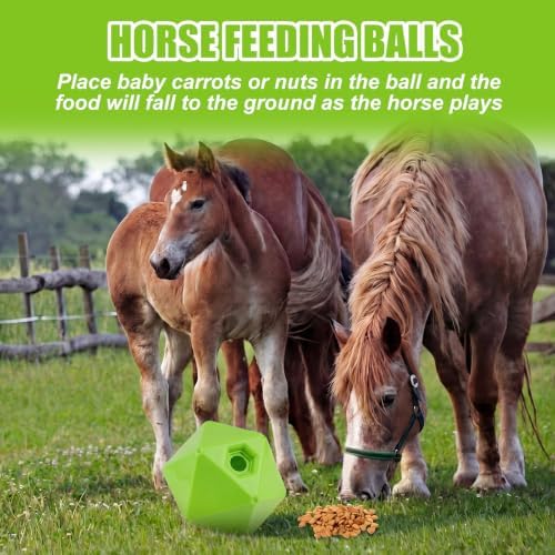 Seenelling 1 Pack Horse Treat Ball, 9" Feeder Toy for Horses, Green