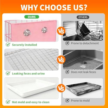 BESNEW 3 in 1 Rabbit Hay Feeder with Litter Box,Upgraded Metal Hay Rack & Litter Tray & Water Bowl,Quick Cleaning,Easy to Install,Bunny Supplies for Rabbit Guinea Pig Chinchilla Small Animals