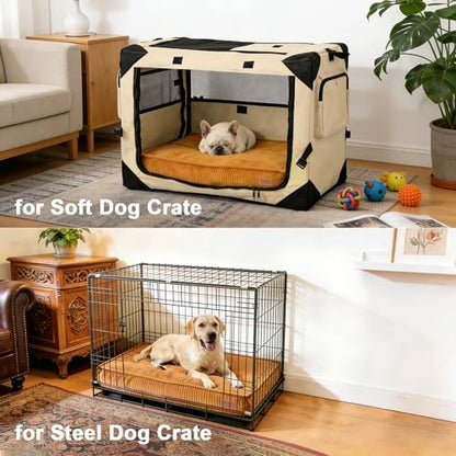 FUKUMARU 5.5-Inch Thick Dog Bed Mat, Cozy Flat Dog Kennel Bed for Crate