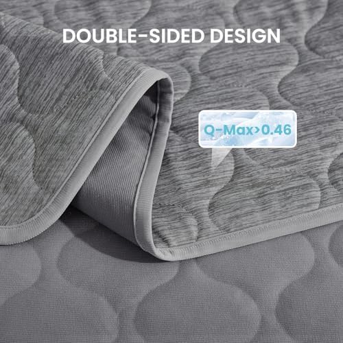 Cozy Bliss Deluxe Leakproof Cooling Blanket for Dogs Q-Max 0.5, Sofa Topper & Couch Protector for Pet, Soft & Durable Washable Pet Cooling Mat for Hot Weather, Charcoal Grey, 30"x70"