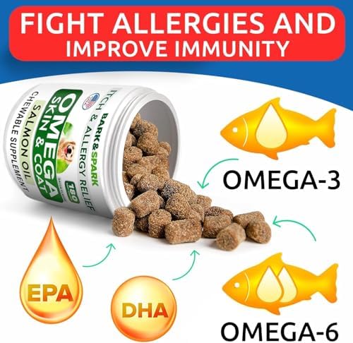 Omega 3 for Dogs - Fish Oil for Skin & Coat Health, Itch & Allergy Support